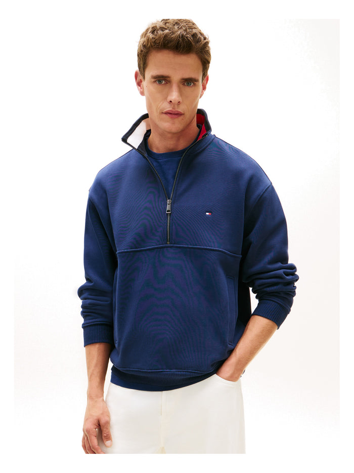 TOMMY HILFIGER Flag 1/4 Zip Carbon Navy - image 2