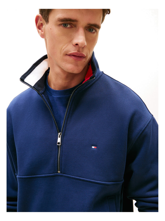 TOMMY HILFIGER Flag 1/4 Zip Carbon Navy - image 3