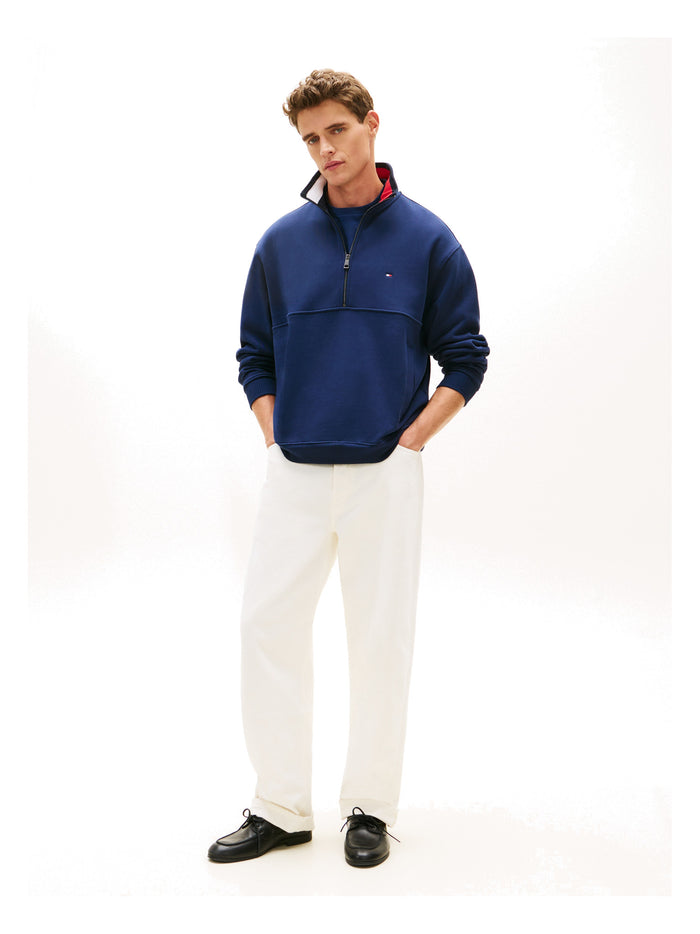 TOMMY HILFIGER Flag 1/4 Zip Carbon Navy - image 4