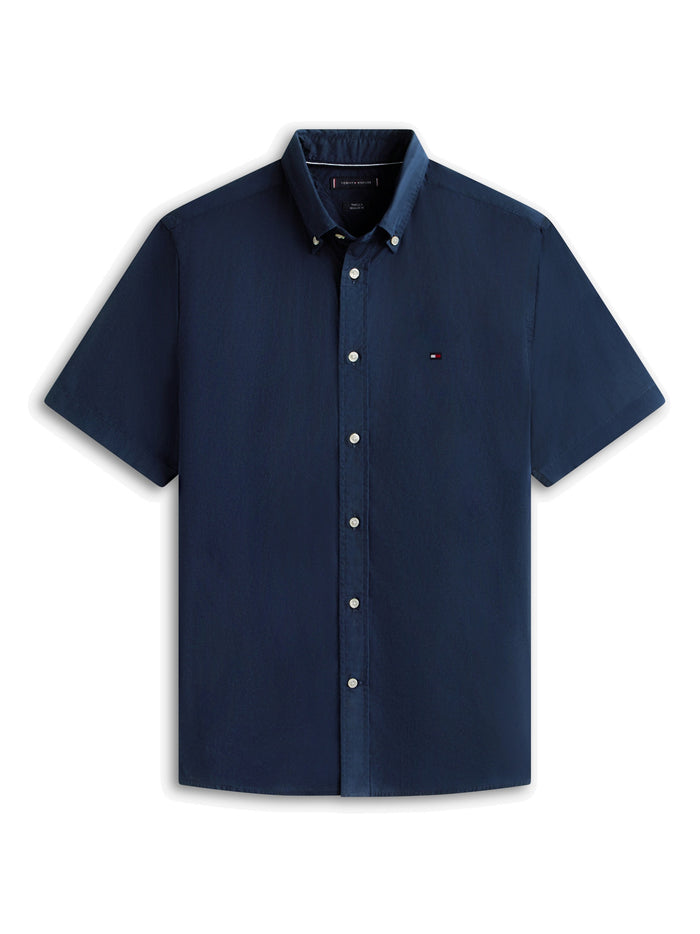 TOMMY HILFIGER Core Flex Poplin Solid S/S Shirt Navy Blue