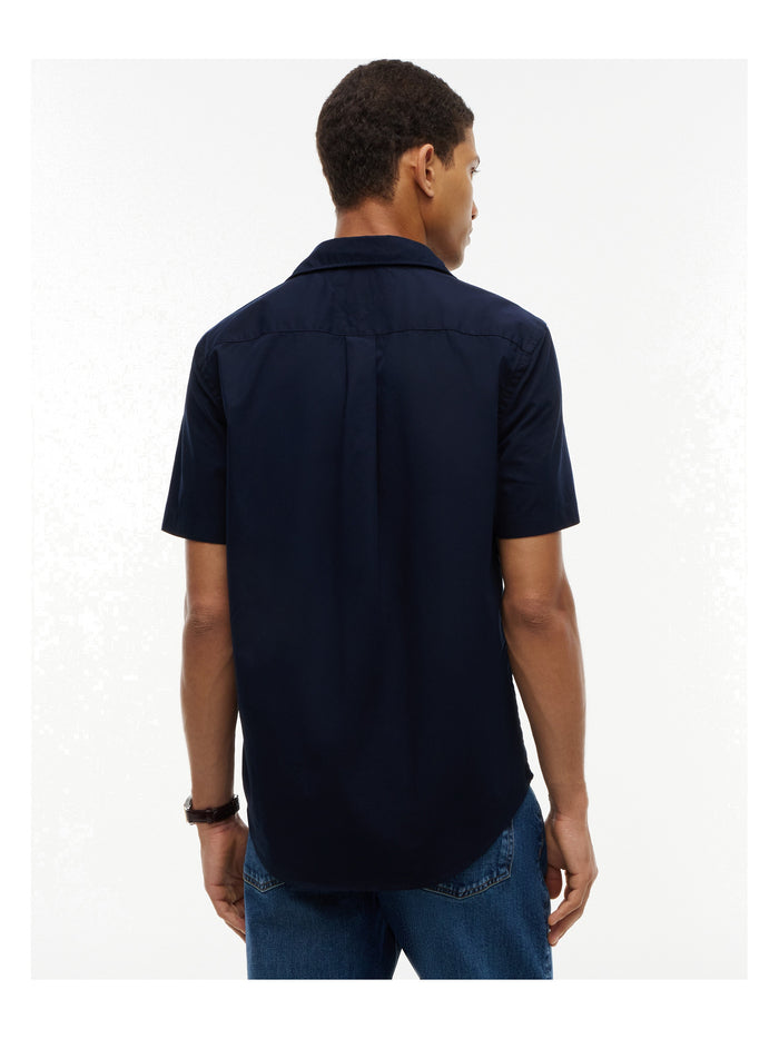 TOMMY HILFIGER Core Flex Poplin Solid S/S Shirt Navy Blue - image 5