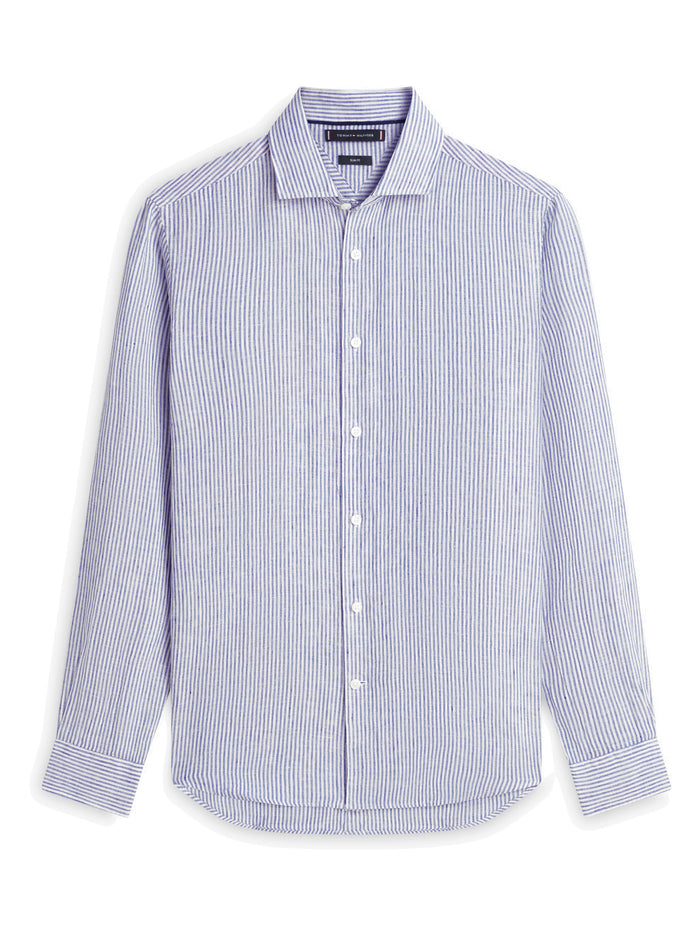 TOMMY HILFIGER Dc Linen Stripe Shirt Carbon Navy/Ecru