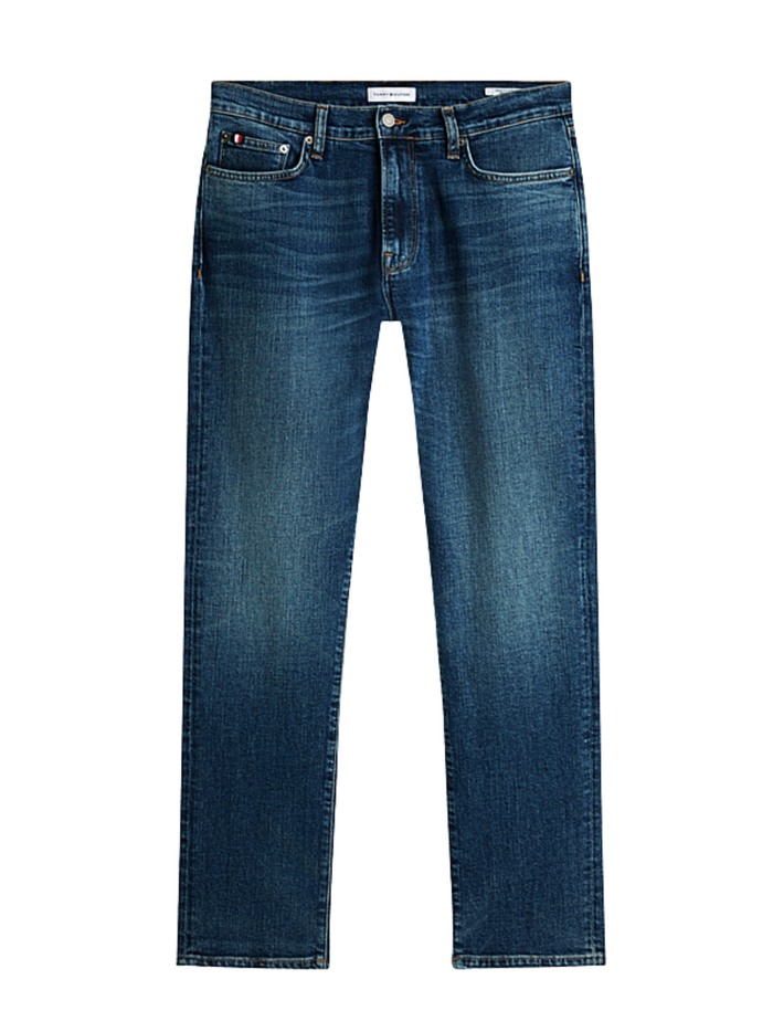 TOMMY HILFIGER Denton Slim Straight Whiskered Jeans Jones Blue
