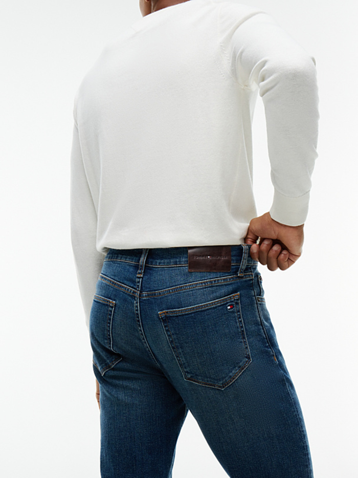 TOMMY HILFIGER Denton Slim Straight Whiskered Jeans Jones Blue