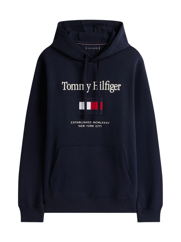 TOMMY HILFIGER Embroidered Flag Hoodie Navy