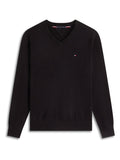 TOMMY HILFIGER Essential Cotton V Neck Black