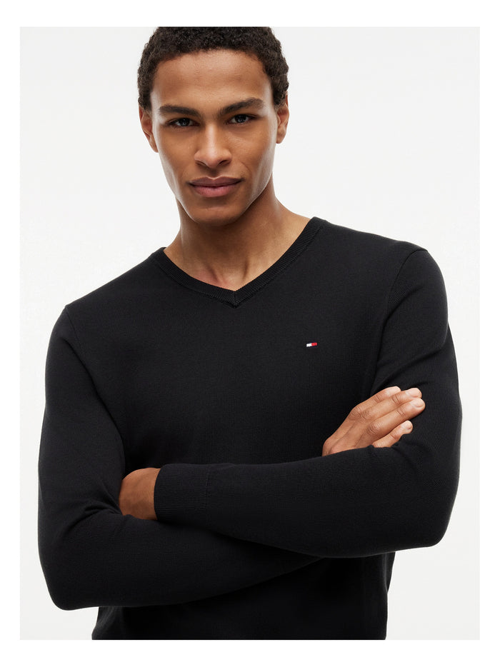 TOMMY HILFIGER Essential Cotton V Neck Black - image 4