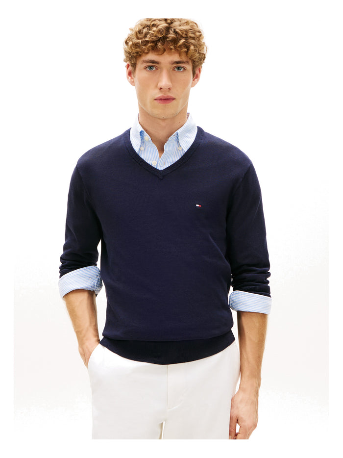 TOMMY HILFIGER Essential Cotton V Neck Desert Sky - image 2