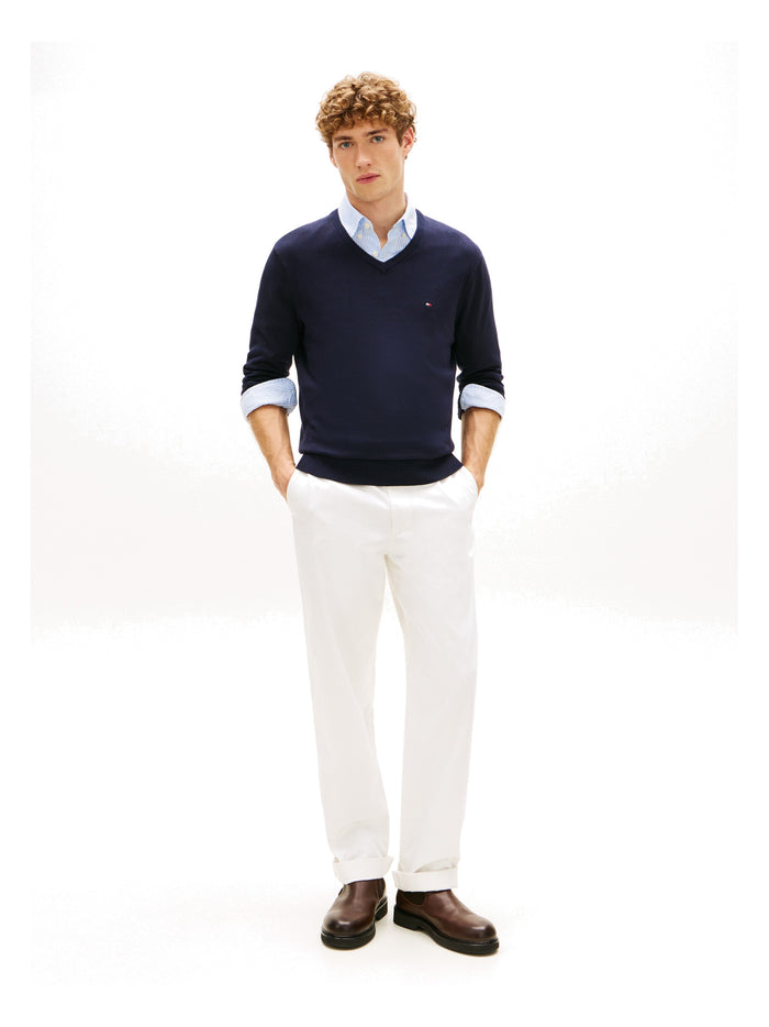 TOMMY HILFIGER Essential Cotton V Neck Desert Sky - image 4
