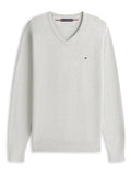 TOMMY HILFIGER Essential Cotton V Neck Light Grey Heather