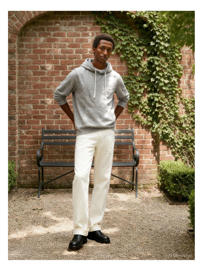TOMMY HILFIGER Essential Fleece Hoody Medium Grey Heather - image 8