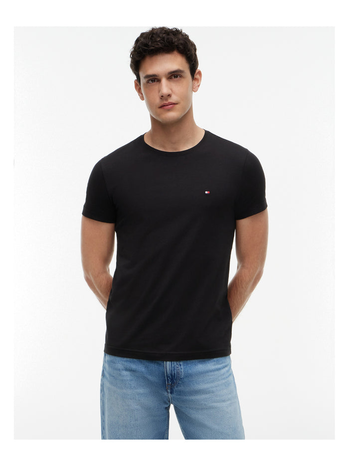 TOMMY HILFIGER Core Stretch Slim C-Neck Tee Black - image 2