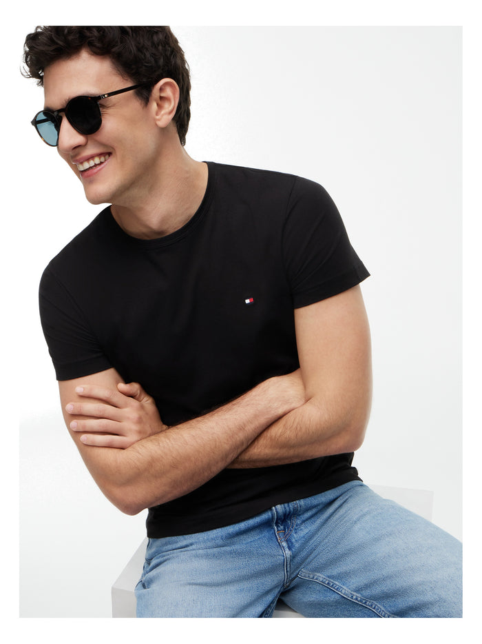 TOMMY HILFIGER Core Stretch Slim C-Neck Tee Black - image 4