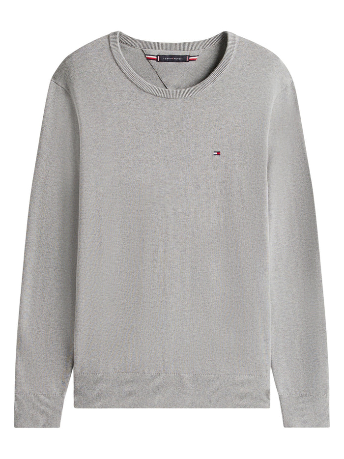 TOMMY HILFIGER Core Essential Cotton Crew Neck Medium Grey Heather