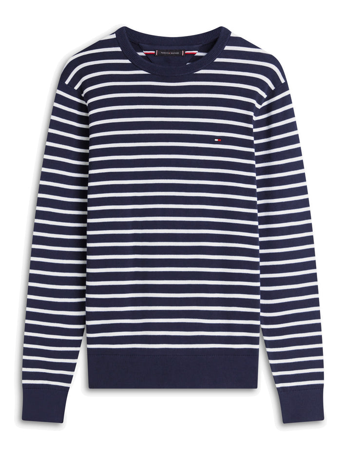 TOMMY HILFIGER Essential Ssnl Cotton Crew Neck Desert Sky/Ivory Petal