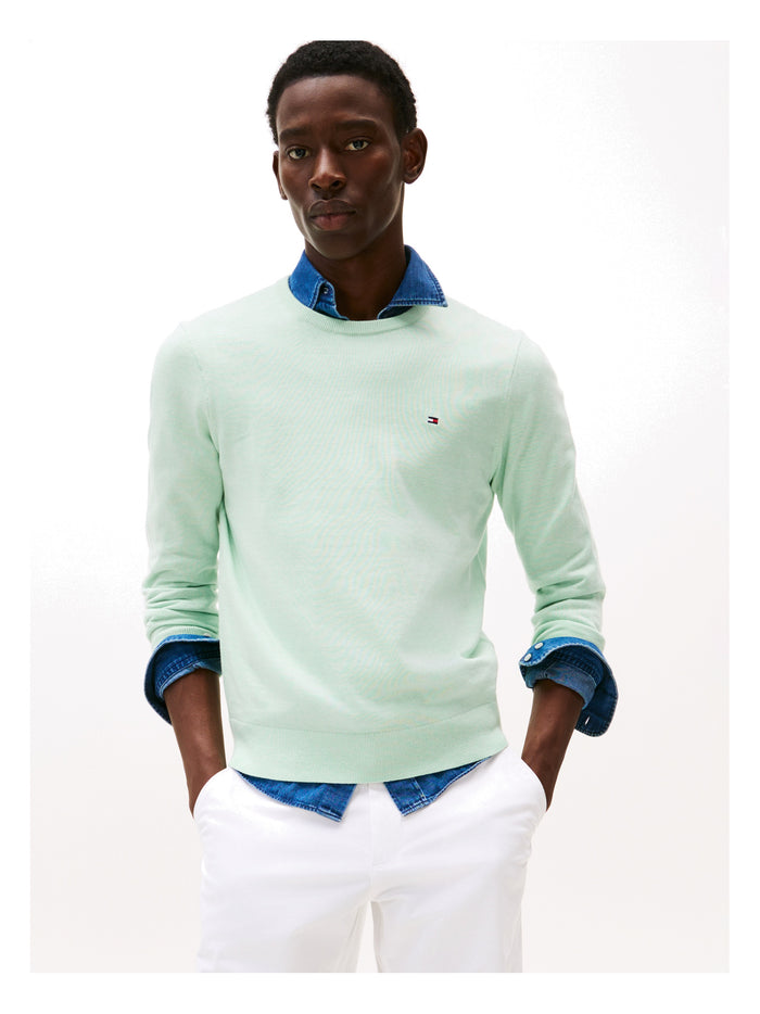 TOMMY HILFIGER Essential Ssnl Cotton Crew Neck Minty Essence Heather - image 2