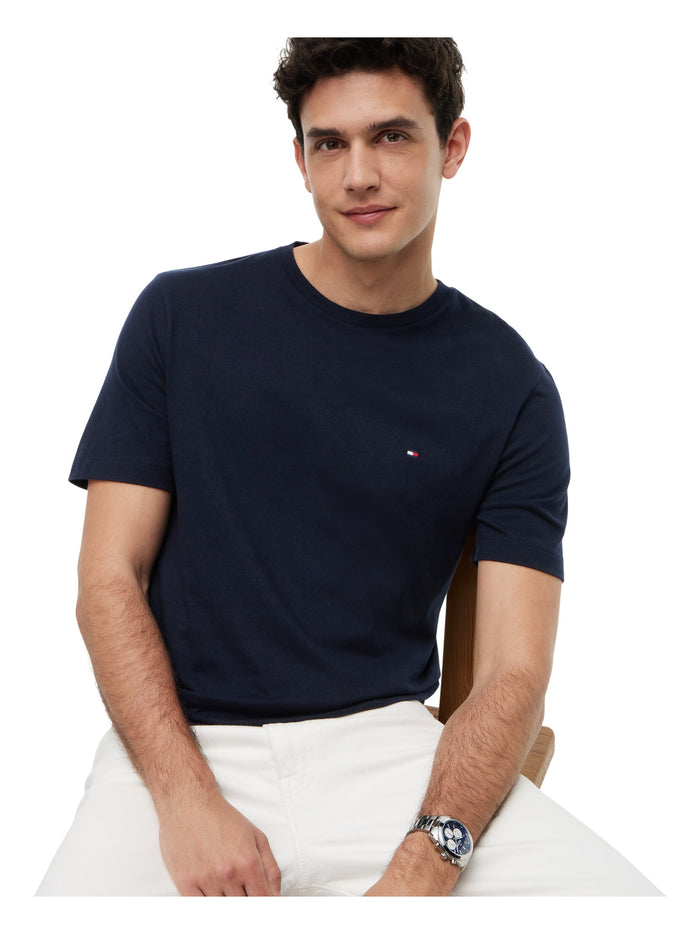 TOMMY HILFIGER Essential Reg Fit Solid Tee Navy Blue - image 4