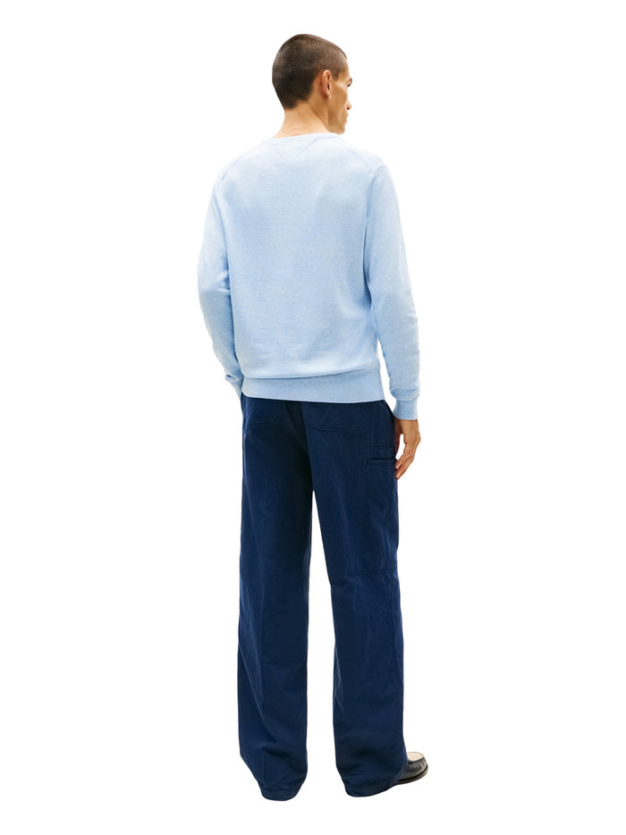 TOMMY HILFIGER Essential Cotton V Neck Vessel Blue Heather - image 5