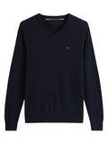 TOMMY HILFIGER Essential Cotton V Neck Desert Sky