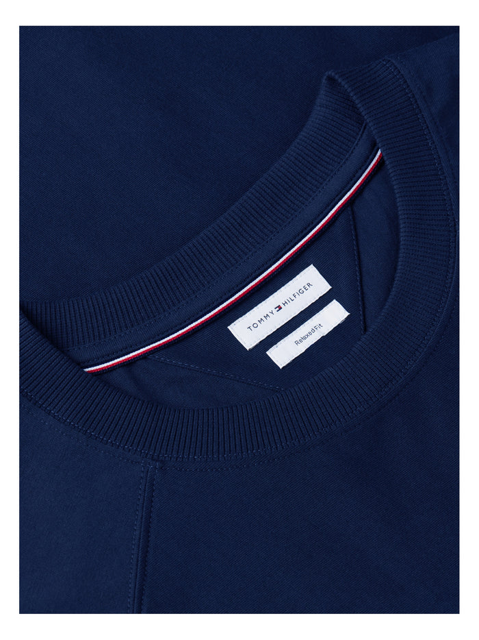 TOMMY HILFIGER Tommy Flag Elevated Tee Carbon Navy