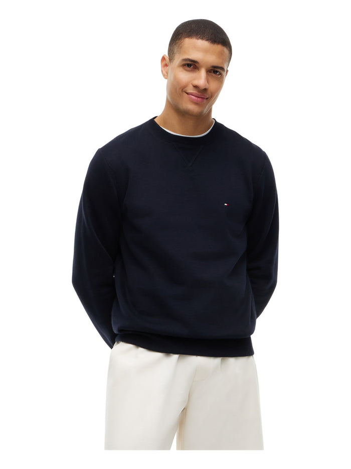 TOMMY HILFIGER Essential Fleece Crewneck Navy Blue - image 2