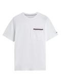 TOMMY HILFIGER Global Stripe Pocket Pique T-Shirt White