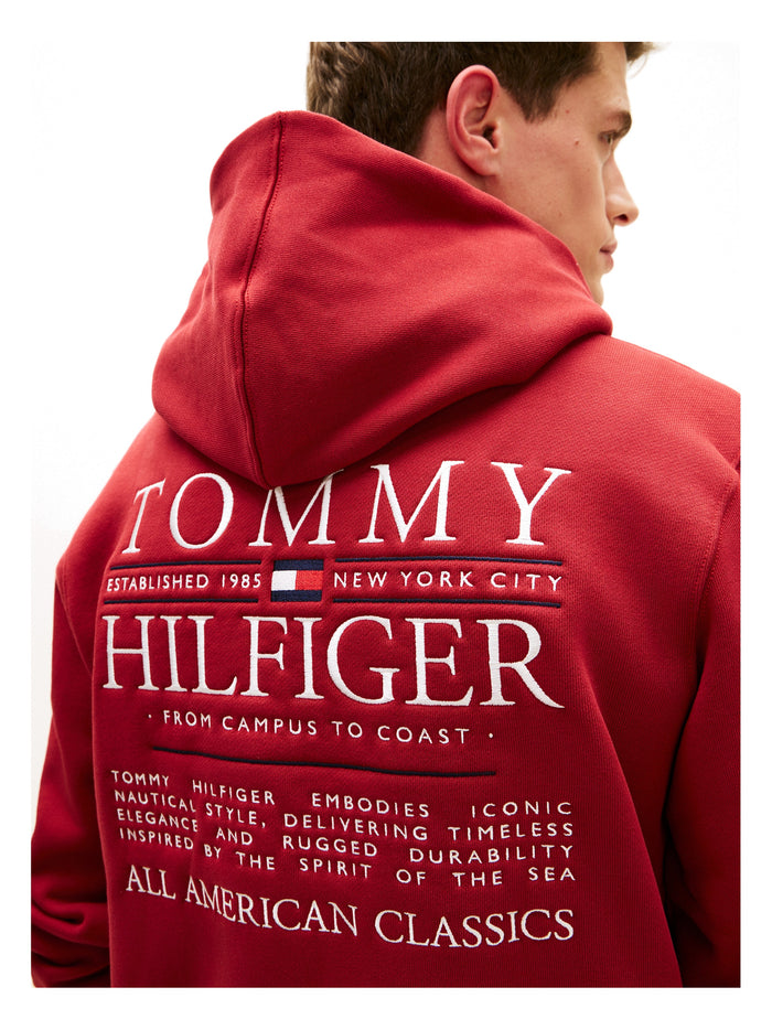TOMMY HILFIGER Heritage Series Text Hoody Regatta Red - image 3