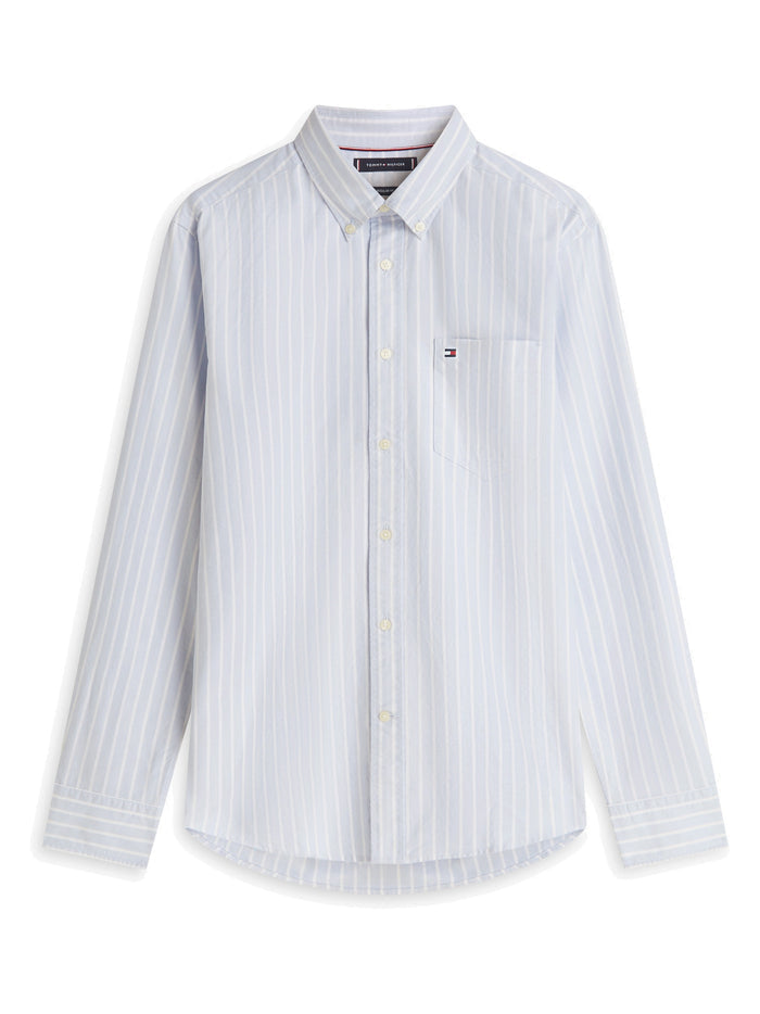 TOMMY HILFIGER Heritage Oxf Wide Stp Rf Shirt Breezy Blue / White