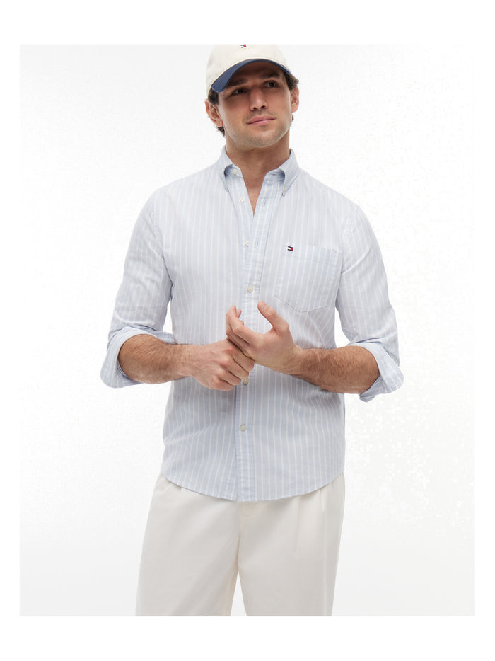 TOMMY HILFIGER Heritage Oxf Wide Stp Rf Shirt Breezy Blue / White - image 2