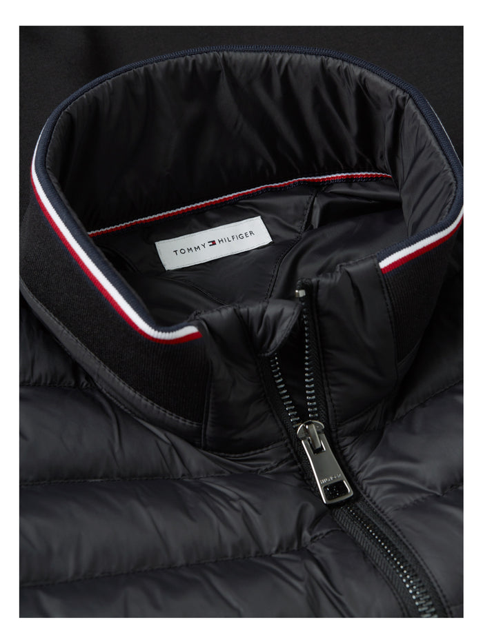 TOMMY HILFIGER Mix Media Ess Rwb Stand Collar Black