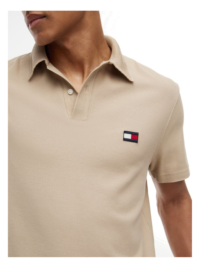 TOMMY HILFIGER Knitted Collar Classic Polo Sandalwood - image 4