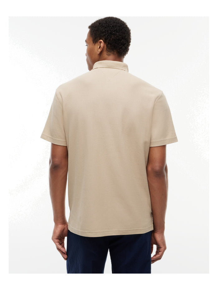 TOMMY HILFIGER Knitted Collar Classic Polo Sandalwood - image 5
