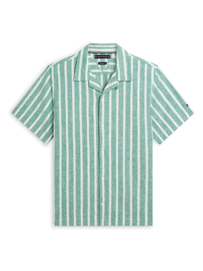 TOMMY HILFIGER Lin Blend Texture Stp S/S Rf Nouveau Green / Stripe