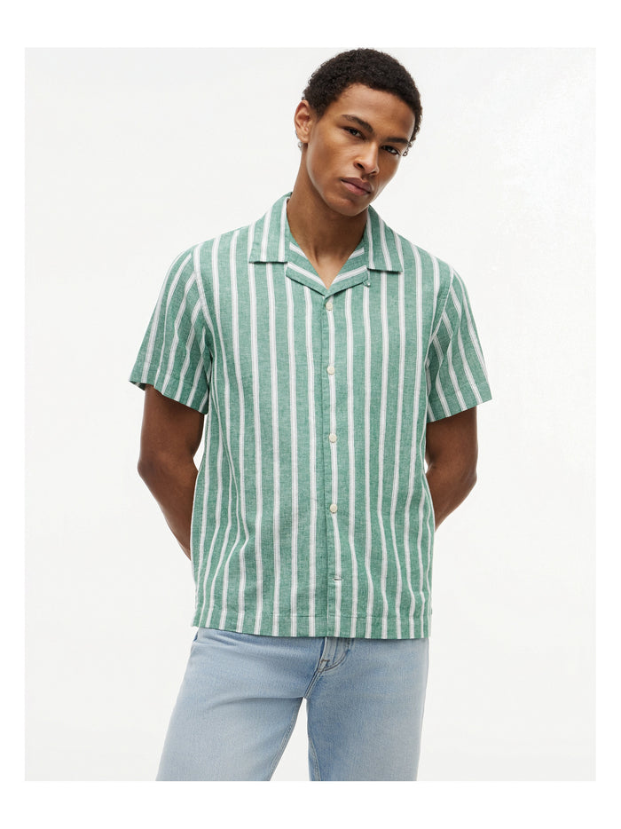 TOMMY HILFIGER Lin Blend Texture Stp S/S Rf Nouveau Green / Stripe - image 2
