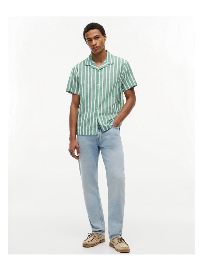 TOMMY HILFIGER Lin Blend Texture Stp S/S Rf Nouveau Green / Stripe - image 3