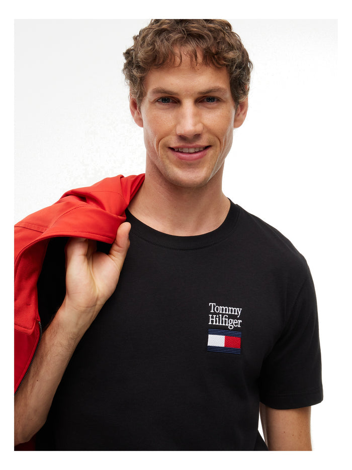 TOMMY HILFIGER Brand Love Text Stack Tee Black - image 4