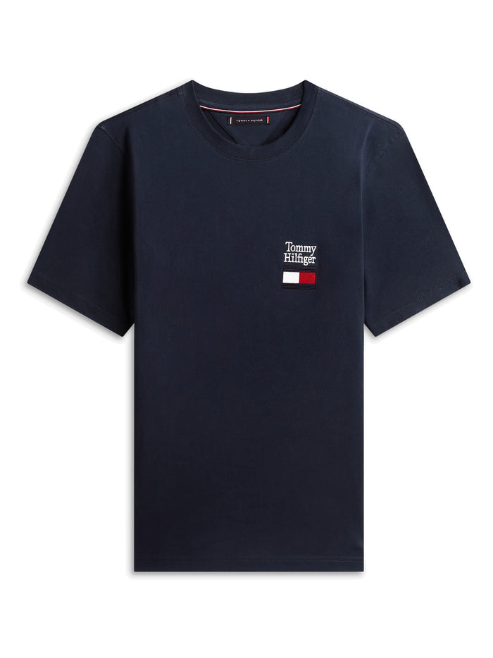 TOMMY HILFIGER Brand Love Text Stack Tee Desert Sky