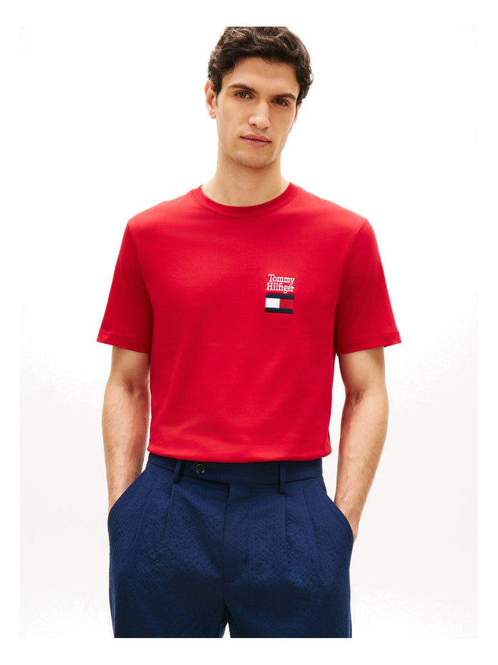TOMMY HILFIGER Brand Love Text Stack Tee Medium Red - image 2