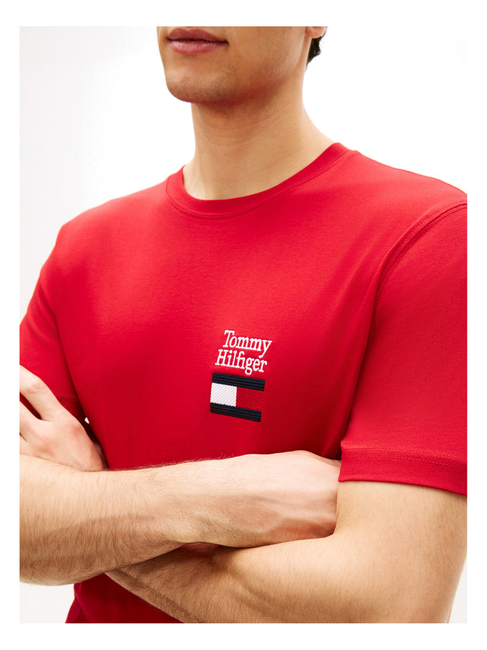 TOMMY HILFIGER Brand Love Text Stack Tee Medium Red - image 3