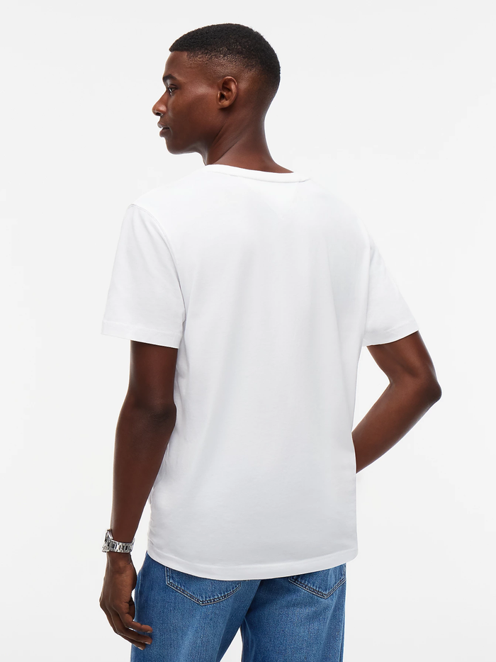 TOMMY HILFIGER Logo Embroidery Jersey Crew Neck T-Shirt White