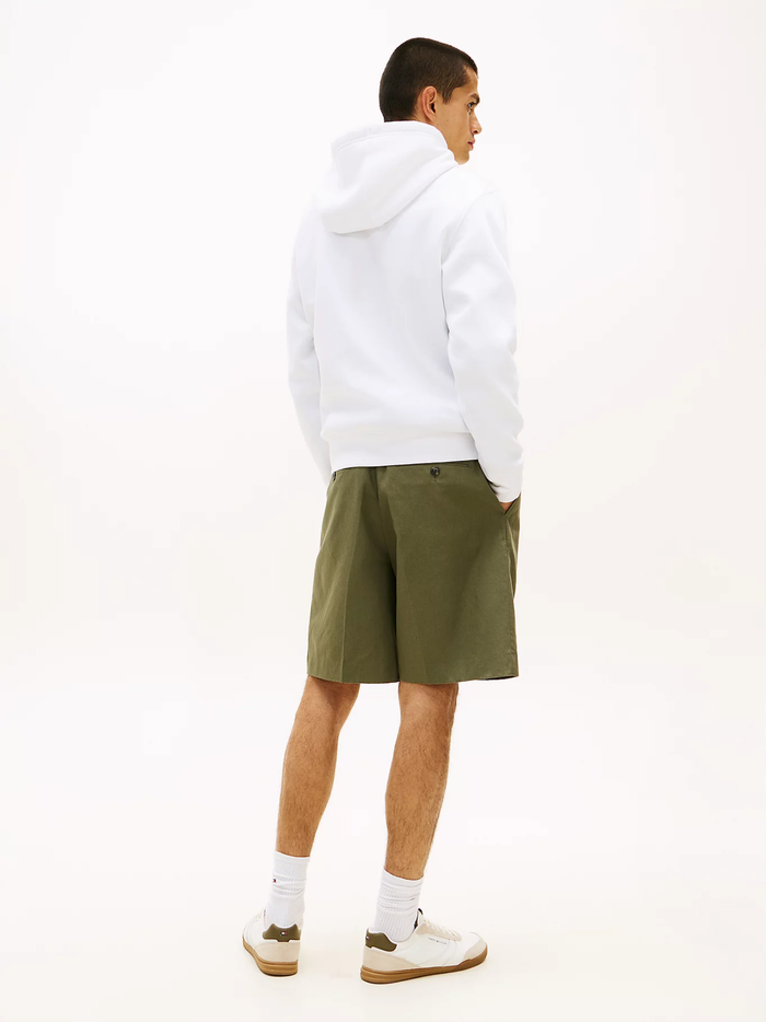 TOMMY HILFIGER Logo Terry Drawstring Hoodie White