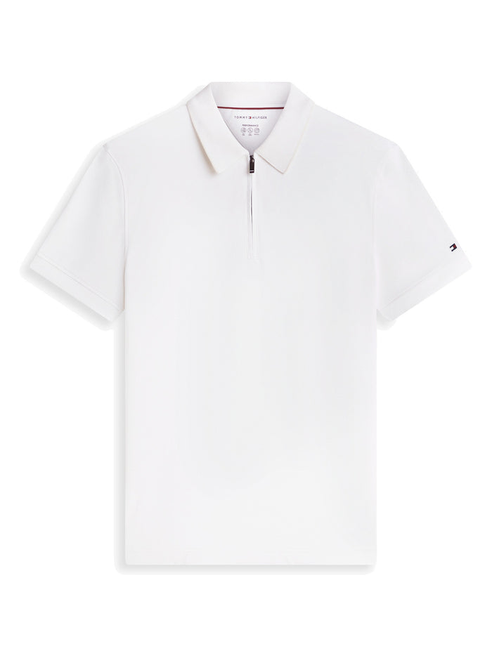 TOMMY HILFIGER Dc Performance Zip Polo Ivory/White