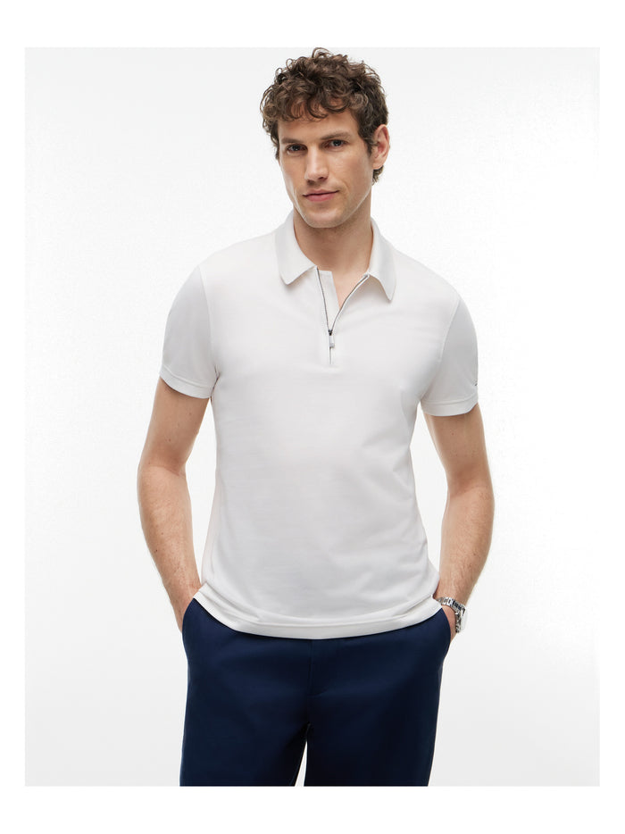 TOMMY HILFIGER Dc Performance Zip Polo Ivory/White - image 2