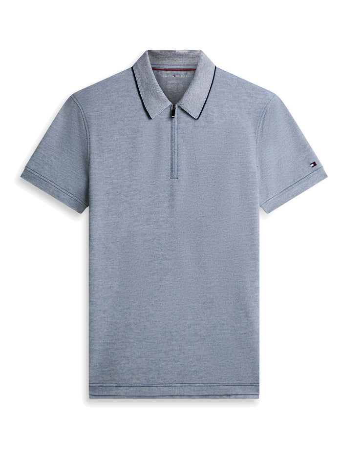 TOMMY HILFIGER Dc Performance Zip Polo Navy Iris/White