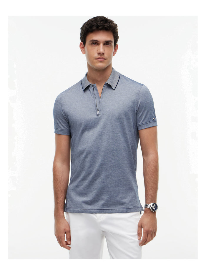 TOMMY HILFIGER Dc Performance Zip Polo Navy Iris/White - image 2