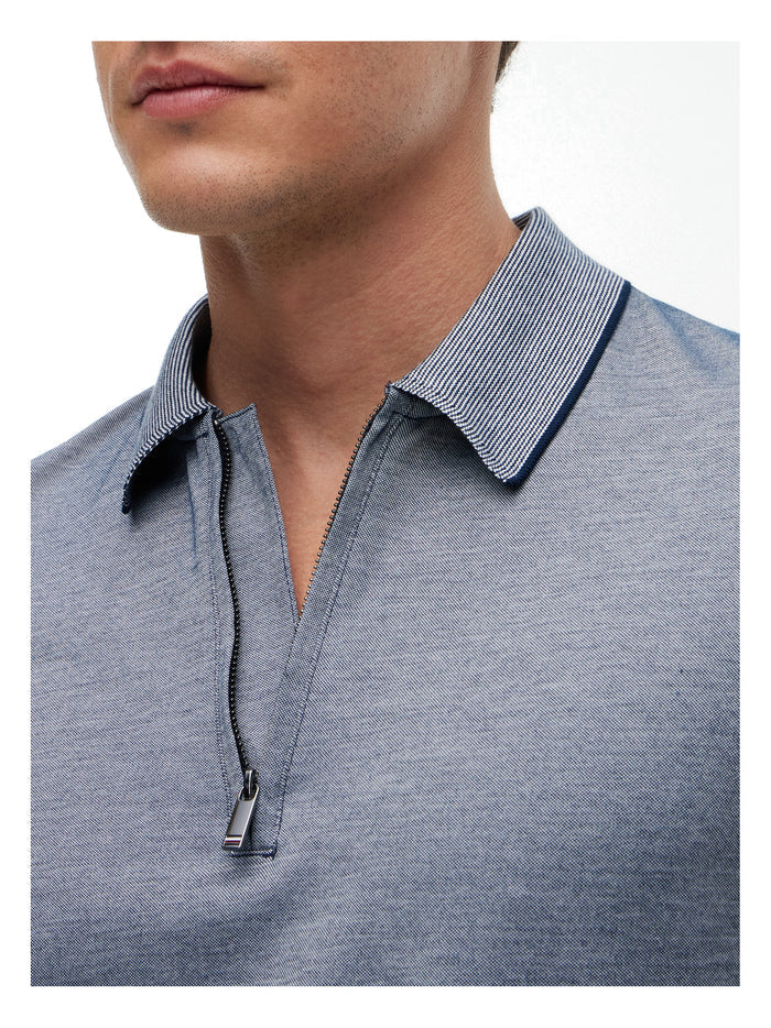TOMMY HILFIGER Dc Performance Zip Polo Navy Iris/White - image 4