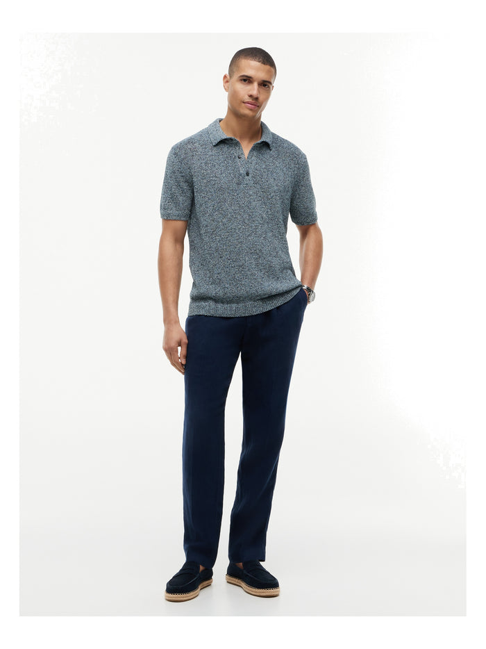 TOMMY HILFIGER Dc Spread Collar Mouline  Polo Navy Iris Multi - image 3