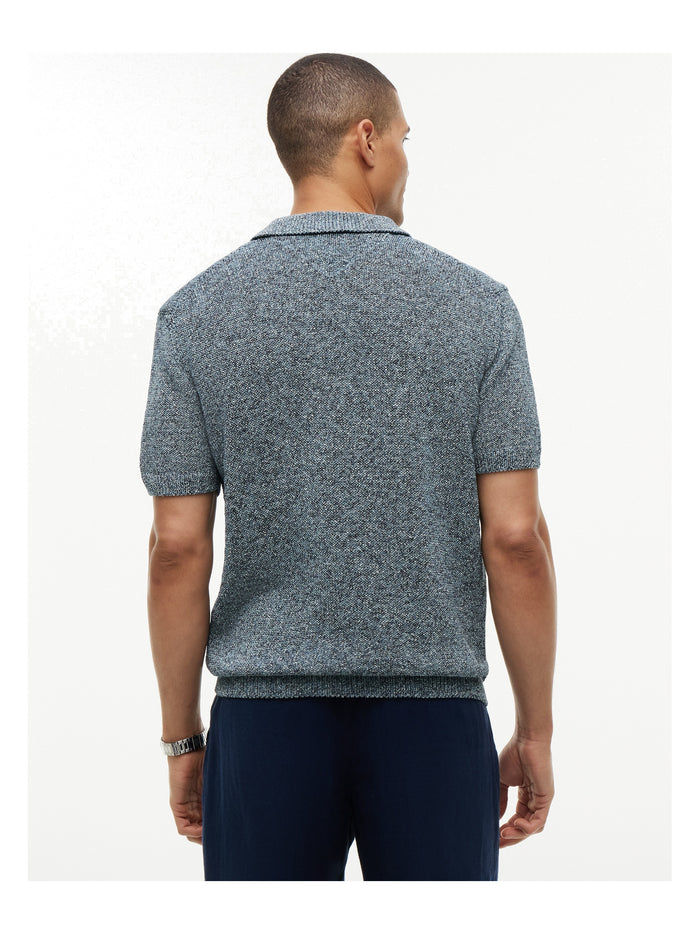 TOMMY HILFIGER Dc Spread Collar Mouline  Polo Navy Iris Multi - image 5