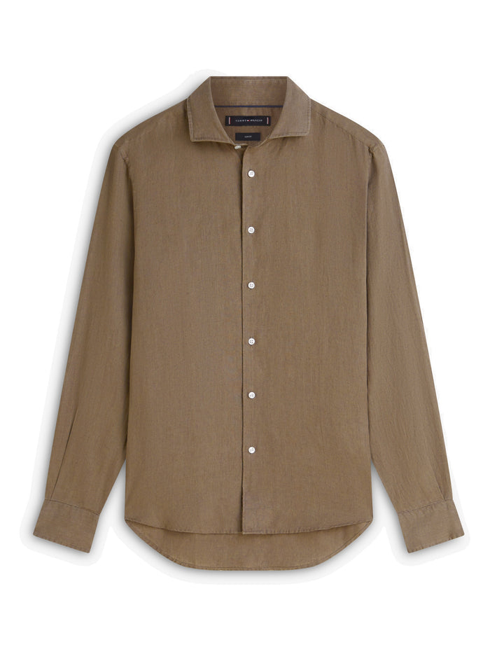 TOMMY HILFIGER Dc Linen Shirt Army Green