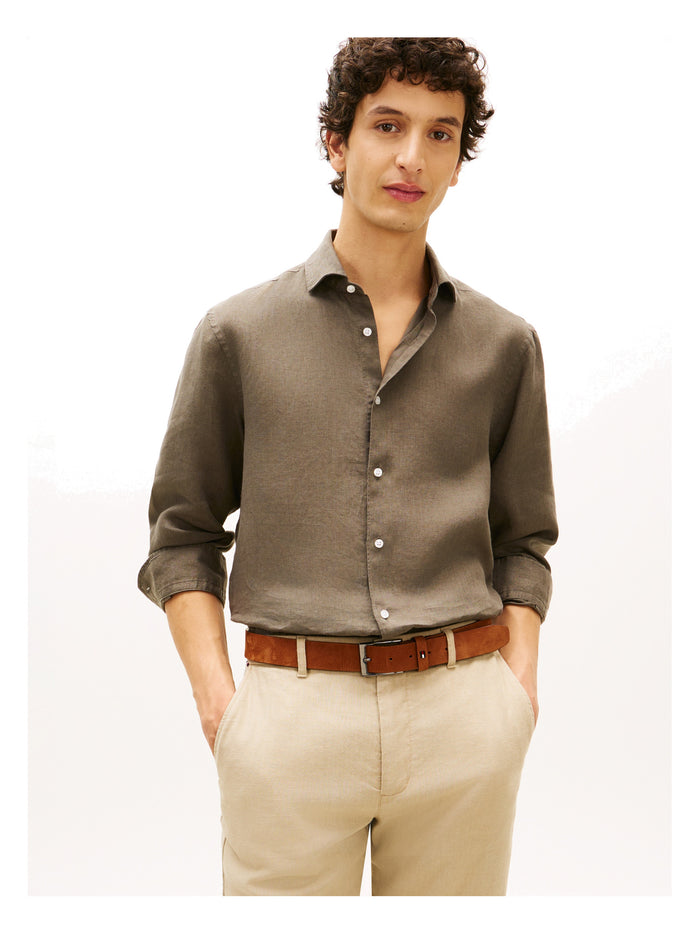 TOMMY HILFIGER Dc Linen Shirt Army Green - image 2